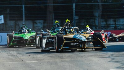 Jean-Eric-Vergne of France DS Penske driver ride during the Hyderabad E-Prix on February 11, 2023 in Hyderabad, India. (Getty Images)