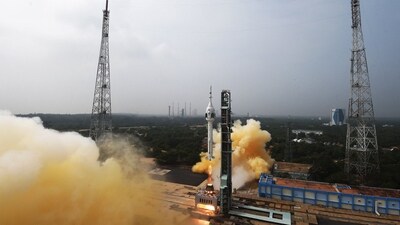 This handout photo taken and released by Indian Space Research Organisation (ISRO) on October 21, 2023, shows the lift-off of the Gaganyaan Test Vehicle (TV) from the Satish Dhawan Space Centre in Sriharikota, an island off the coast of southern Andhra Pradesh state. (AFP) This handout photo taken and released by Indian Space Research Organisation (ISRO) on October 21, 2023, shows the lift-off of the Gaganyaan Test Vehicle (TV) from the Satish Dhawan Space Centre in Sriharikota, an island off the coast of southern Andhra Pradesh state. (AFP)