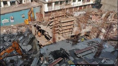 Thane, India - December,27, 2023: photo of khan compound mumbra , second day Action by Thane Municipal Corporation against illegal constructions in Diva, Kalwa and Majiwada-Manpada Ward Committee Areas ,in Thane, in Mumbai, India, on, Wednesday, December ,27, 2023. ( Praful Gangurde / HT Photo ) Thane, India - December,27, 2023: photo of khan compound mumbra , second day Action by Thane Municipal Corporation against illegal constructions in Diva, Kalwa and Majiwada-Manpada Ward Committee Areas ,in Thane, in Mumbai, India, on, Wednesday, December ,27, 2023. ( Praful Gangurde / HT Photo )