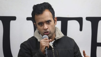 Vivek Ramaswamy speaks to guests during a campaign stop at the AmericInn on December 19, 2023 in Webster City, Iowa (Photo by SCOTT OLSON / GETTY IMAGES NORTH AMERICA / Getty Images via AFP) (Getty Images via AFP) Vivek Ramaswamy speaks to guests during a campaign stop at the AmericInn on December 19, 2023 in Webster City, Iowa (Photo by SCOTT OLSON / GETTY IMAGES NORTH AMERICA / Getty Images via AFP) (Getty Images via AFP)