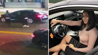 A chilling video has captured the moment three armed men ambushed a vehicle in Queens and murdered a 28-year-old mom Clarisa Burgos (New York Post screenshot, Facebook) A chilling video has captured the moment three armed men ambushed a vehicle in Queens and murdered a 28-year-old mom Clarisa Burgos (New York Post screenshot, Facebook)