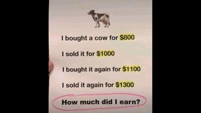 Brain Teaser: Can you figure out how much this person earned? (X/@STEM_HUB_) Brain Teaser: Can you figure out how much this person earned? (X/@STEM_HUB_)