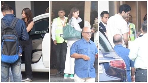 Suhana Khan, Navya Naveli Nanda and Agastya Nanda at airport. Suhana Khan, Navya Naveli Nanda and Agastya Nanda at airport.