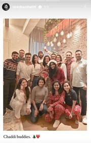 Vicky Kaushal shared a group picture from the party. Vicky Kaushal shared a group picture from the party.