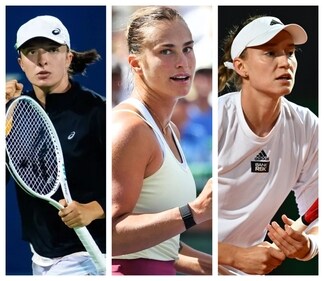 Elena Rybakina; Aryna Sabalenka; Iga Swiatek Elena Rybakina; Aryna Sabalenka; Iga Swiatek