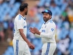 India's captain Rohit Sharma with bowler Prasidh Krishna India's captain Rohit Sharma with bowler Prasidh Krishna