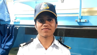Sub Lt Anjali Mohapatra in the women sailors’ mess. HT Photo Sub Lt Anjali Mohapatra in the women sailors’ mess. HT Photo