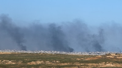 Smoke rises over Gaza, amid the ongoing conflict between Israel and the Palestinian Islamist group Hamas, (REUTERS)