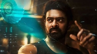Prabhas in a still from Kalki 2898 AD Prabhas in a still from Kalki 2898 AD