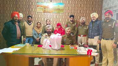 On being quizzed, she disclosed that a consignment of heroin was kept in the house of Sucha Singh of Khanwal. The police recovered the consignment, and a case was registered against the accused under relevant sections of the NDPS Act. (HT photo)