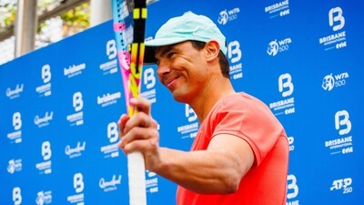 Spain's Rafael Nadal waves to fans during a promotional event ahead of the Brisbane International tennis tournament. (AFP) Spain's Rafael Nadal waves to fans during a promotional event ahead of the Brisbane International tennis tournament. (AFP)