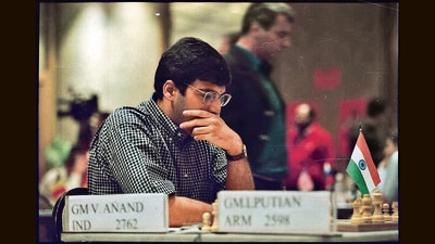 Vishwanathan Anand during one of the first six rounds of the World Chess Championship in New Delhi on December 2, 2000. (Kaushik Ramaswamy/HT Archive) Vishwanathan Anand during one of the first six rounds of the World Chess Championship in New Delhi on December 2, 2000. (Kaushik Ramaswamy/HT Archive)