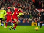 Liverpool's Mohamed Salah, left, and Arsenal's Oleksandr Zinchenko fight for the ball. Liverpool's Mohamed Salah, left, and Arsenal's Oleksandr Zinchenko fight for the ball.