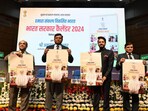 Union minister Anurag Thakur launching 'Government of India calendar 2024' on Saturday.