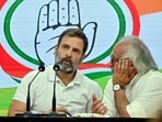 Congress leaders Rahul Gandhi and Jairam Ramesh during a press briefing at the party headquarters in New Delhi. Congress leaders Rahul Gandhi and Jairam Ramesh during a press briefing at the party headquarters in New Delhi.