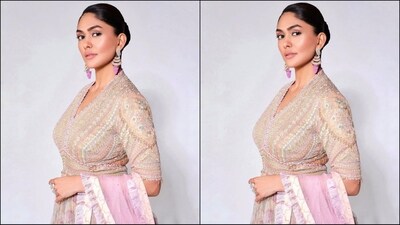 On Friday, Mrunal gave her fans a sweet surprise as the actress took to Instagram and uploaded a series of glam pictures accompanied by the caption "Embracing life one smile at a time". (Instagram/@mrunalthakur) On Friday, Mrunal gave her fans a sweet surprise as the actress took to Instagram and uploaded a series of glam pictures accompanied by the caption "Embracing life one smile at a time". (Instagram/@mrunalthakur)