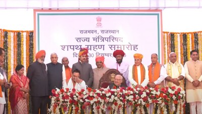 Governor Kalraj Mishra administered the oath-taking ceremony for the BJP MLAs at Raj Bhavan in Jaipur on Saturday. Governor Kalraj Mishra administered the oath-taking ceremony for the BJP MLAs at Raj Bhavan in Jaipur on Saturday.