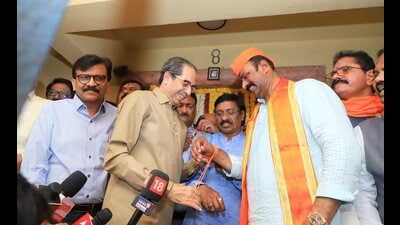 Waghere had recently met Uddhav Thackeray at his Mumbai residence when the former decided to switch sides. (HT PHOTO)