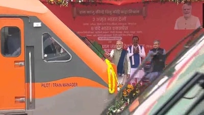 Prime Minister Narendra Modi on Saturday flags off two Amrit Bharat and six Vande Bharat Express trains from the redeveloped Ayodhya Dham Railway Station. Prime Minister Narendra Modi on Saturday flags off two Amrit Bharat and six Vande Bharat Express trains from the redeveloped Ayodhya Dham Railway Station.