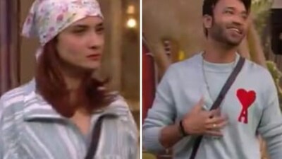 Ankita Lokhande and Vicky Jain in the Bigg Boss house. Ankita Lokhande and Vicky Jain in the Bigg Boss house.