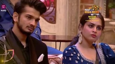 Munawar Faruqui and Ayesha Khan in the Bigg Boss house. Munawar Faruqui and Ayesha Khan in the Bigg Boss house.