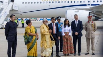 British high commissioner to India Alex Ellis along with UK PM Sunak, first lady on their visit to India in September. (X/Alex Ellis) British high commissioner to India Alex Ellis along with UK PM Sunak, first lady on their visit to India in September. (X/Alex Ellis)