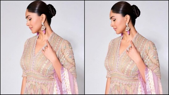Mrunal's exquisite outfit comes from the shelves of ace fashion designer Tarun Tahiliani. If you loved her outfit and wondered how much it is worth, adding it to your wadronbe will cost you a whopping <span class=