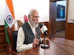 PM Modi recording an episode of Mann Ki Baat (ANI)