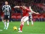 Nottingham Forest's Chris Wood shoots at goal 