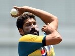 Sohail Tanvir bowls in the nets. Sohail Tanvir bowls in the nets.