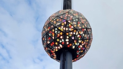The New Year's Eve ball is shown in Times Square on Saturday, Dec. 30, 2023 in New York. With throngs of revelers set to usher in the new year under the bright lights of Times Square, officials and organizers say they are prepared to welcome the crowds and ensure their safety. (AP) The New Year's Eve ball is shown in Times Square on Saturday, Dec. 30, 2023 in New York. With throngs of revelers set to usher in the new year under the bright lights of Times Square, officials and organizers say they are prepared to welcome the crowds and ensure their safety. (AP)