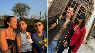 Here, the first picture shows the singer with her siblings and the second shows her striking a goofy pose with her mom, Anesa Lipa. (Instagram) Here, the first picture shows the singer with her siblings and the second shows her striking a goofy pose with her mom, Anesa Lipa. (Instagram)