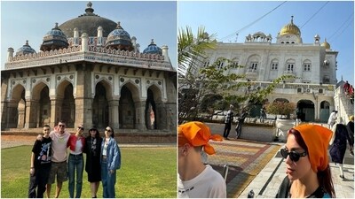Meanwhile, when Dua visited Delhi, she went to the Humanyu's Tomb and Bangla Sahib Gurudwara. Her father, Dukagjin Lipa, shared the photos on Instagram with the caption, "The Indian journey starts at New Delhi." The first click shows the family posing at the historical monument and another snippet from inside the Gurudwara. (Instagram) Meanwhile, when Dua visited Delhi, she went to the Humanyu's Tomb and Bangla Sahib Gurudwara. Her father, Dukagjin Lipa, shared the photos on Instagram with the caption, "The Indian journey starts at New Delhi." The first click shows the family posing at the historical monument and another snippet from inside the Gurudwara. (Instagram)