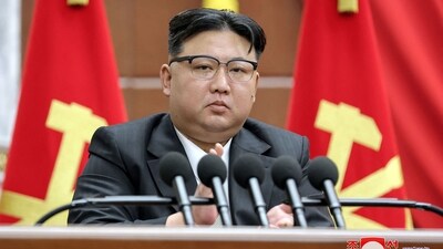 North Korean leader Kim Jong Un speaking at the 9th Plenary Session of the 8th Central Committee of the Workers' Party of Korea (WPK) at the Party's Central Committee headquarters building in Pyongyang. (AFP) North Korean leader Kim Jong Un speaking at the 9th Plenary Session of the 8th Central Committee of the Workers' Party of Korea (WPK) at the Party's Central Committee headquarters building in Pyongyang. (AFP)