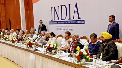 Opposition leaders during the INDIA alliance meeting, in New Delhi on December 19 (ANI) Opposition leaders during the INDIA alliance meeting, in New Delhi on December 19 (ANI)