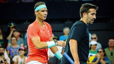 Spain's Rafael Nadal (L) and partner Marc Lopez are seen during their men's doubles match against Australia's Max Purcell and Jordan Thompson at the Brisbane International tennis tournament in Brisbane on December 31 (AFP) Spain's Rafael Nadal (L) and partner Marc Lopez are seen during their men's doubles match against Australia's Max Purcell and Jordan Thompson at the Brisbane International tennis tournament in Brisbane on December 31 (AFP)