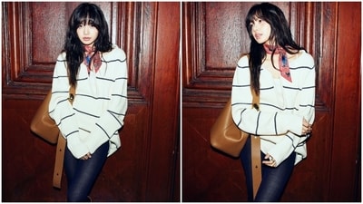 Meanwhile, for the accessories, Lisa styled her ensemble with a tan shoulder bag, matching knee-length boots, a printed red and blue-coloured scarf, and gold rings. She chose open wavy locks styled with a crown braid, glossy pink lips, rouge on the cheeks, dewy base, feathered brows, and a dewy base for the glam picks. (Instagram) Meanwhile, for the accessories, Lisa styled her ensemble with a tan shoulder bag, matching knee-length boots, a printed red and blue-coloured scarf, and gold rings. She chose open wavy locks styled with a crown braid, glossy pink lips, rouge on the cheeks, dewy base, feathered brows, and a dewy base for the glam picks. (Instagram)