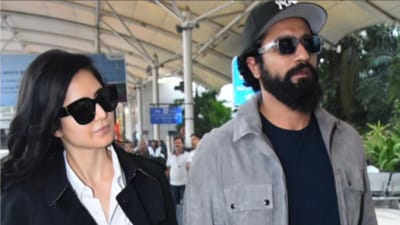 Katrina Kaif and Vicky Kaushal at Mumbai airport. (Yogen Shah) Katrina Kaif and Vicky Kaushal at Mumbai airport. (Yogen Shah)