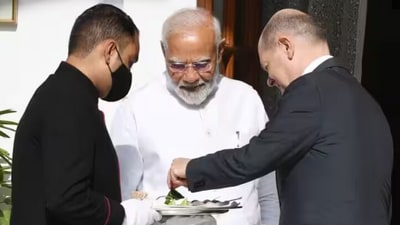 PM Modi along with Chancellor of Germany Olaf Scholz tries the Indian ‘pan’. Scholz arrived in Delhi in the month of February. He was on a two-day visit to India. In the course of his visit to India, German Chancellor engaged in extensive discussions with Prime Minister Modi focusing on enhancing bilateral collaboration in areas such as clean energy, commerce, and cutting-edge technologies. (narendramodi.in) PM Modi along with Chancellor of Germany Olaf Scholz tries the Indian ‘pan’. Scholz arrived in Delhi in the month of February. He was on a two-day visit to India. In the course of his visit to India, German Chancellor engaged in extensive discussions with Prime Minister Modi focusing on enhancing bilateral collaboration in areas such as clean energy, commerce, and cutting-edge technologies. (narendramodi.in)