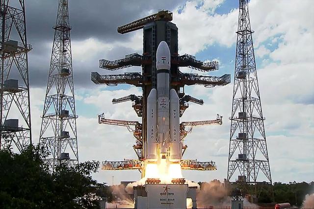An ISRO craft carrying the Chandrayaan-3 lunar rover lifts off in July. (AFP) An ISRO craft carrying the Chandrayaan-3 lunar rover lifts off in July. (AFP)