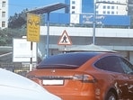 Tesla car spotted on Bengaluru roads.(X/nBangalorepost)