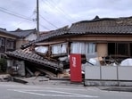 A collapsed house following an earthquake is seen in Wajima, Ishikawa prefecture, Japan.