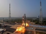ISRO's PSLV-C58 carrying an X-ray polarimeter satellite and 10 other satellites lifts off from the spaceport of Sriharikota(PTI)