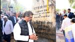 Jharkhand Chief Minister Hemant Soren pays homage to the activists who died during the revolt against the British on January 1, 1948, at Kharsawan in Saraikela-Kharsawan district on Monday. (ANI)