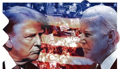 ‘Heads of state tell me: You’ve got to win,’ Biden has said. ‘I will be the one to prevent World War 3,’ says Trump. (HT imaging: Malay Karmakar) ‘Heads of state tell me: You’ve got to win,’ Biden has said. ‘I will be the one to prevent World War 3,’ says Trump. (HT imaging: Malay Karmakar)
