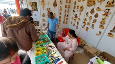 A stall put up on the occasion of phase 2 of Kashi Tamil Sangamam in Varanasi. (HT Photo) A stall put up on the occasion of phase 2 of Kashi Tamil Sangamam in Varanasi. (HT Photo)