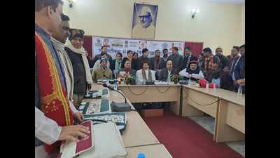 Function to mark inauguration of workshop at SSU on MMonday. (HT Photo)