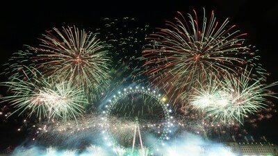 New Year 2024: A view of London Eye Ferris wheel as Britons across the country welcome the New Year in London. (REUTERS)