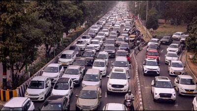 Officials said that in the financial year 2022-23, about 117,000 vehicles were registered in the district. It was higher than the past five years, and an increase of 52% over FY 2021-2022. (PTI) Officials said that in the financial year 2022-23, about 117,000 vehicles were registered in the district. It was higher than the past five years, and an increase of 52% over FY 2021-2022. (PTI)