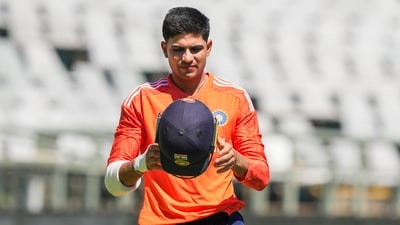 Indian cricketer Shubman Gill during a practice session ahead of the second Test match between India and South Africa, at Newlands Cricket Ground (PTI) Indian cricketer Shubman Gill during a practice session ahead of the second Test match between India and South Africa, at Newlands Cricket Ground (PTI)